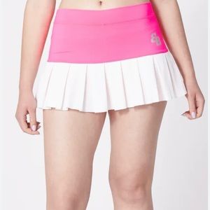 BB NWT! Women'S Pink/White Nera Pleated Skort Skirt Size L